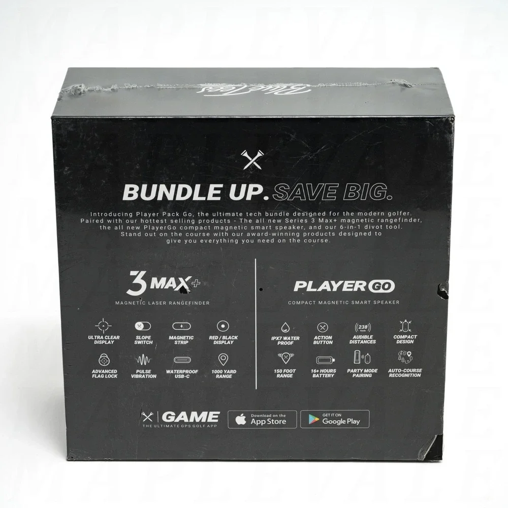 Blue Tees Player Pack Go Bundle Golf 3 Max+ Rangefinder/GPS w/ Speaker +Case NEW